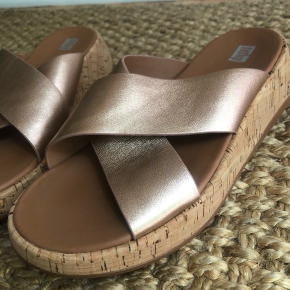New: Fitflop F Mode FT8-323 in Rose Gold with Cork. Size 8 - Picture 8 of 15